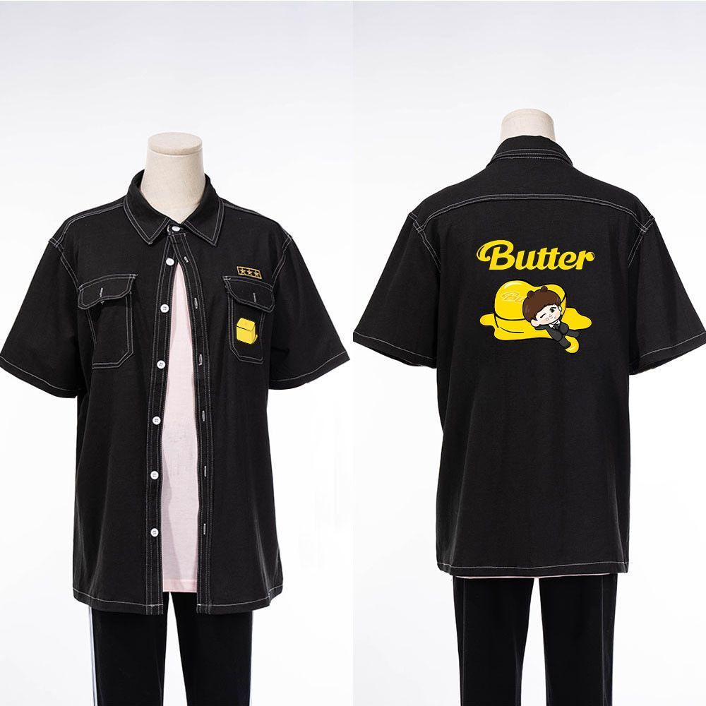 방탄소년단 Butter Cartoon Denim Jacket T-shirt [butter-cartoon-denim-jacket-t-shirt]  - $ : #1 BTS Merch Shop | BT21 Store | BTS Merchandise | BT21 Merch  Online