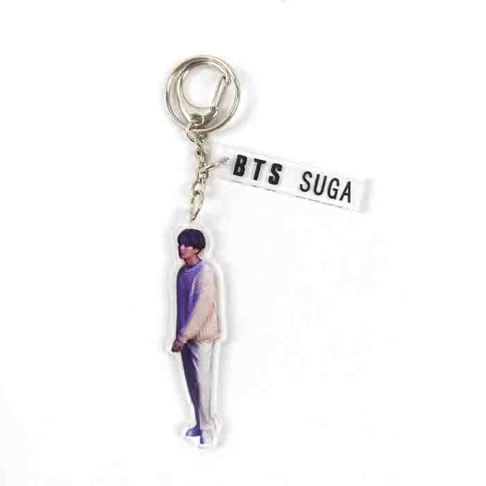 Army Goods Exclusive Bangtan Boys Figure K-pop Merchandise BTS Character Acrylic Keychain with BTS Name Bar 